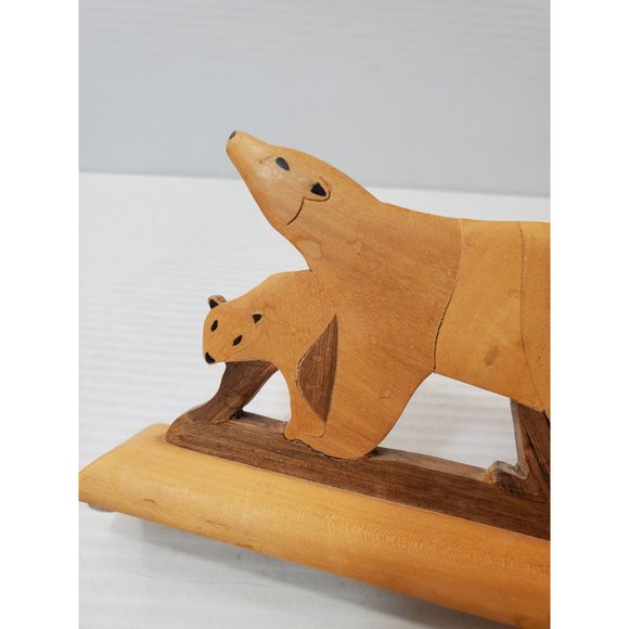 Wooden Toy bear- Carved Wooden bear - Wooden bear Figurine - Wild Animal… - Picture 7 of 10